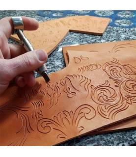 Outil travail du cuir - Couteau pivotant - swivel knife - demo