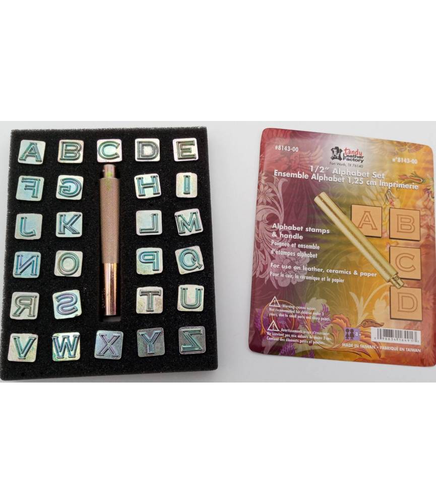 Outils travail du cuir - kit alphabet grand format