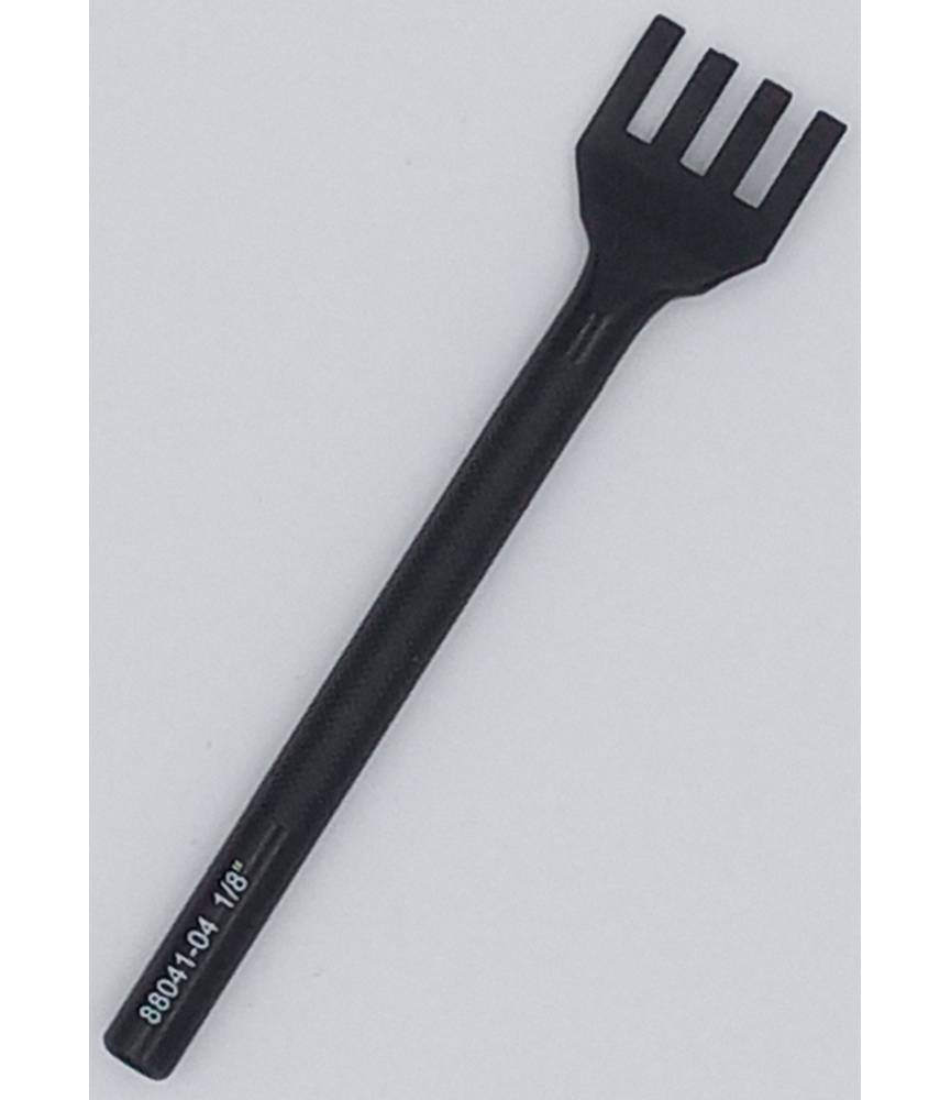 Outil travail du cuir - griffe droite 4 dents