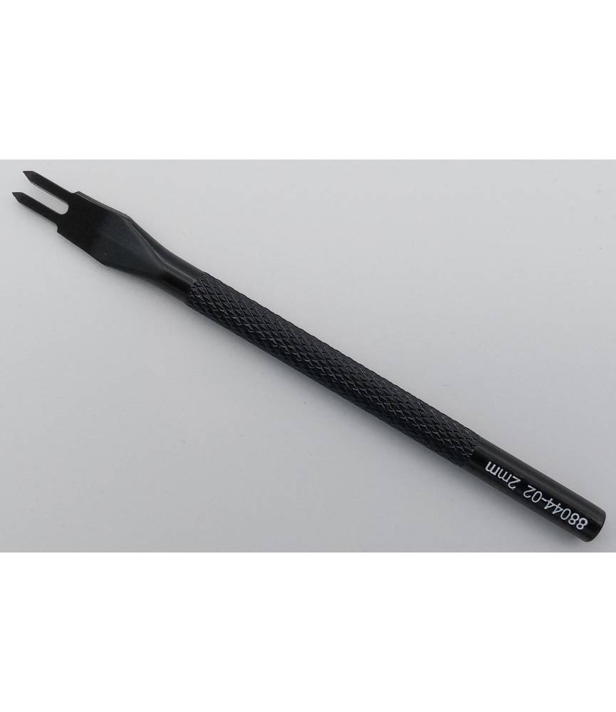 Outil travail du cuir - griffe diamant 2 dents - coté