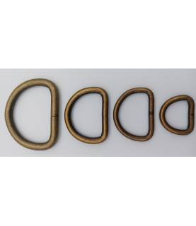 Mousqueton finition demi anneau en métal 30 mm 2 pcs bronze