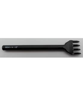 Outil travail du cuir - griffe diagonale 4 dents
