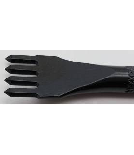 Outil travail du cuir - griffe diamant 4 dents - zoom
